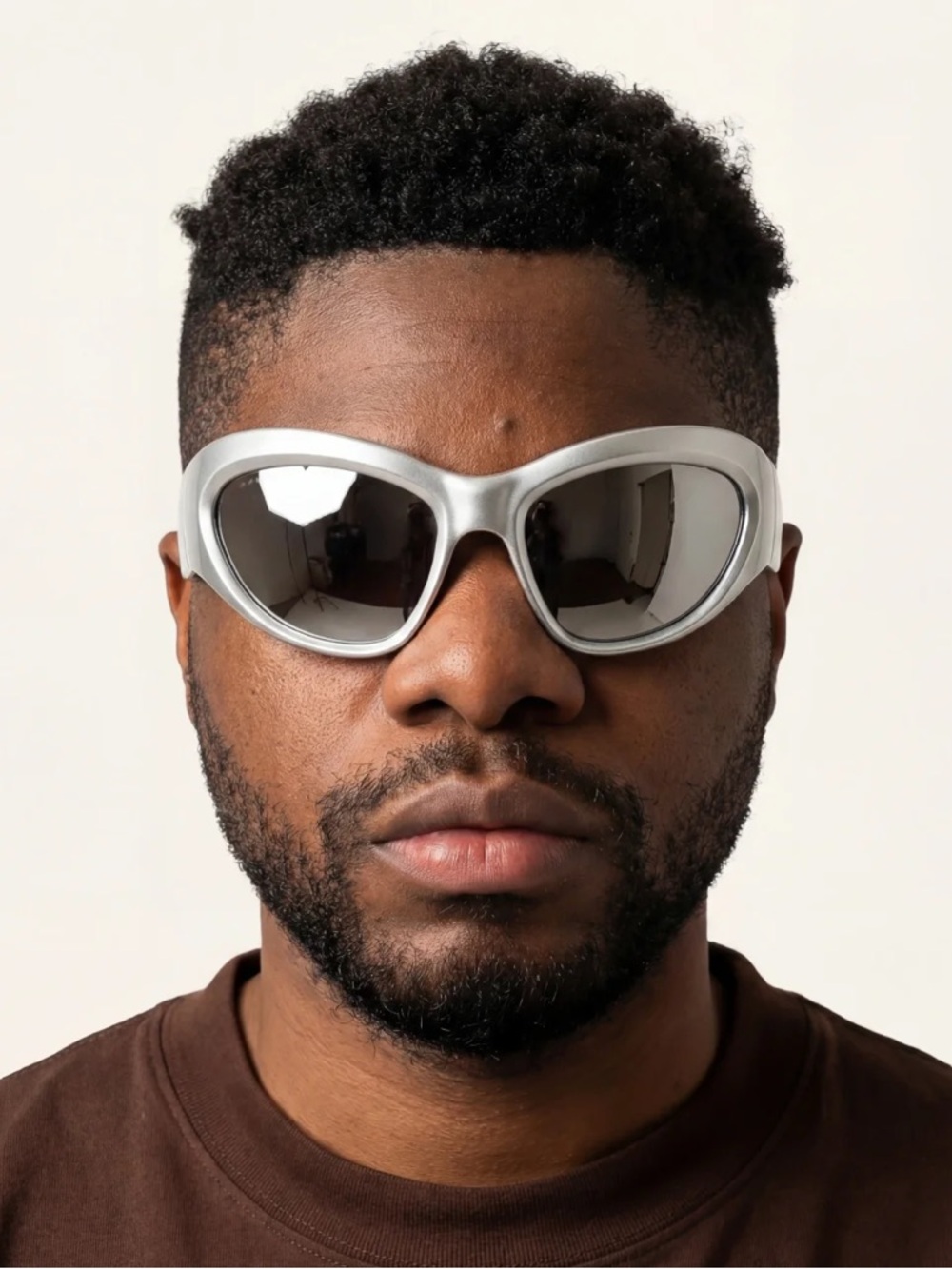 Futuristic Oval Silver Sunglasses